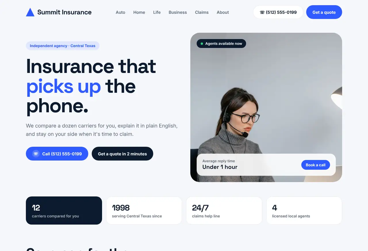 Sample homepage redesign by Habix, before and after